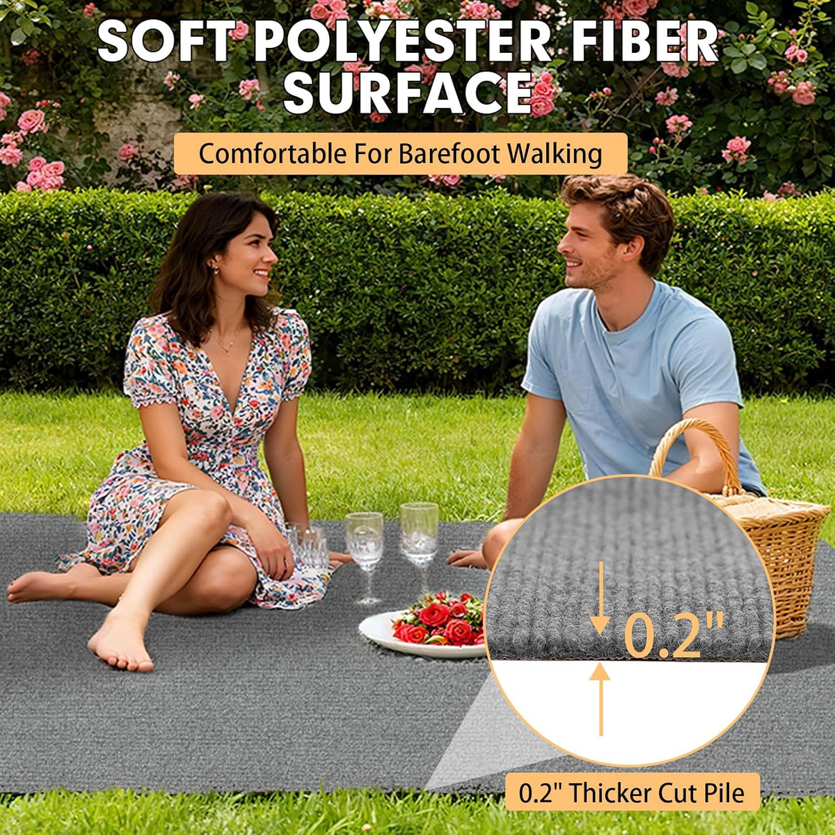 Grefinity Marine Carpet, 5 FT x 10 FT Smoke Gray Indoor Outdoor Carpet