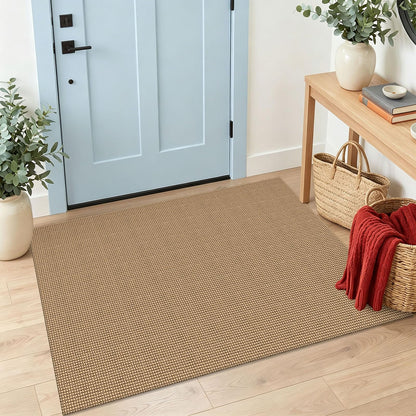 IOHOUZE Washable Area Rug 3x5 Non Slip Rubber Backed Woven Rugs for Entryway Rugs Indoor Outdoor Doormat Throw Rug Floor Carpet for Entrance Kitchen Front Door, Olive Green/Earthy Green