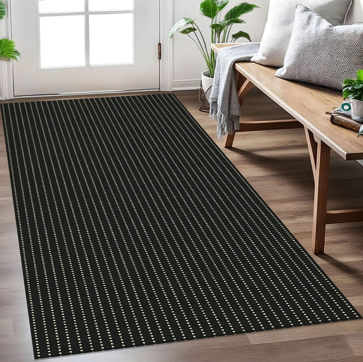 EARTHALL Washable Area Rug, Non Slip Entryway Rug, 4x6 Ft, Sand/Beige