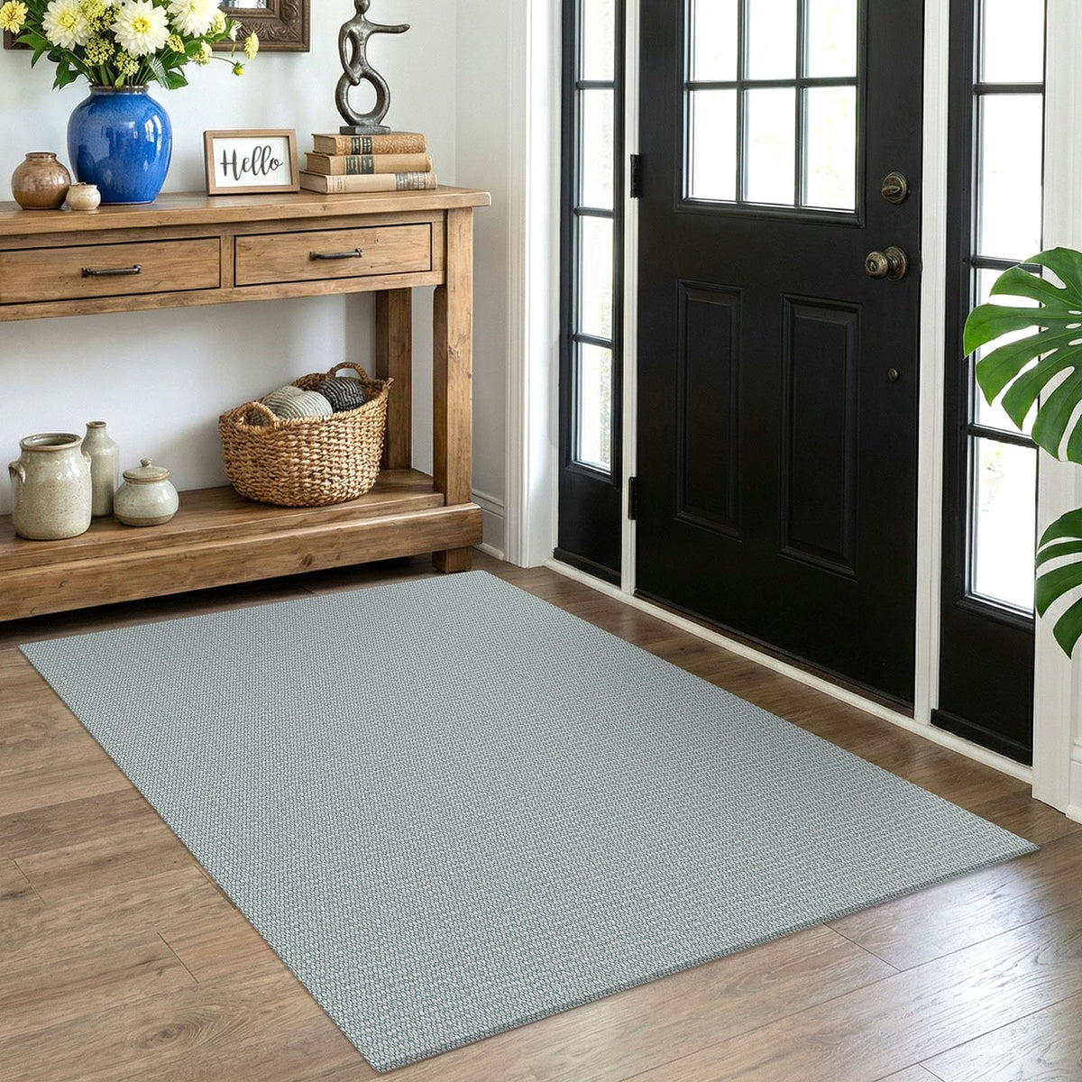 EARTHALL Washable Area Rug, Non Slip Entryway Rug, 4x6 Ft, Sand/Beige