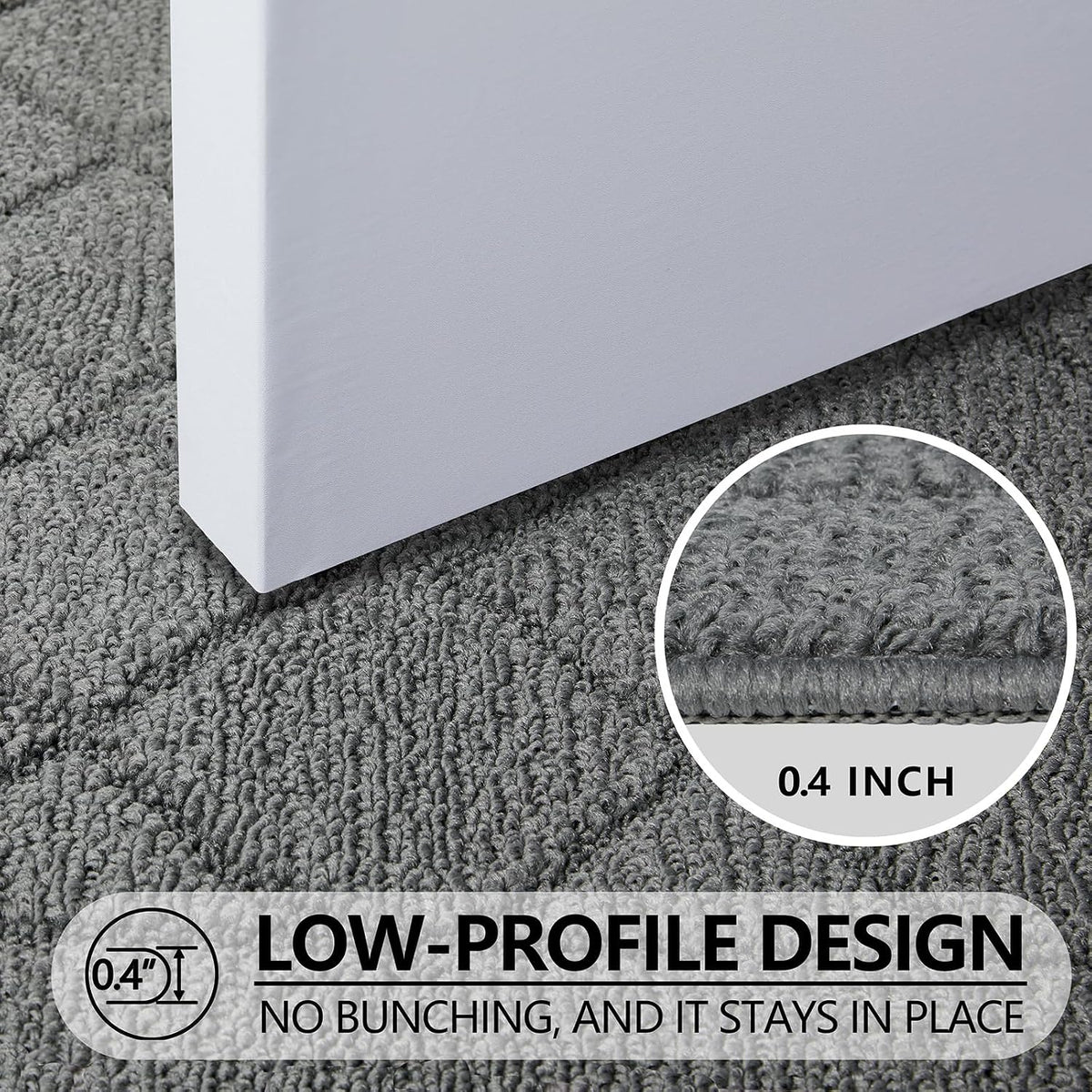 REFETONE Indoor Doormat 32" x 40", Low-Profile Front Door Mat, Dark Gray