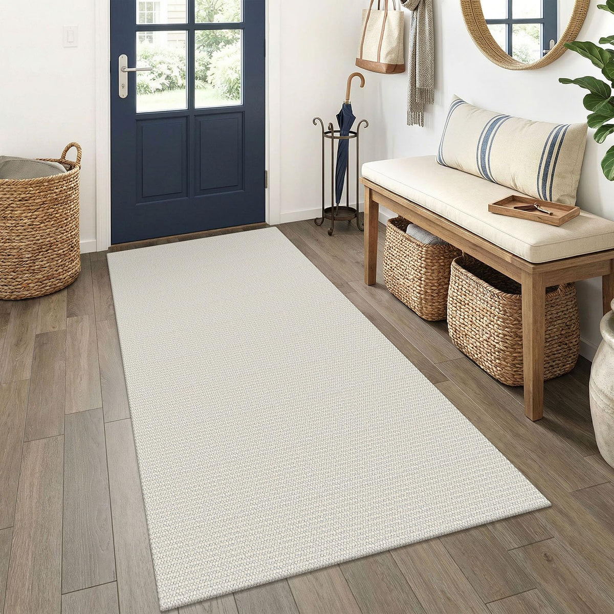 EARTHALL Washable Area Rug, Non Slip Entryway Rug, 4x6 Ft, Sand/Beige