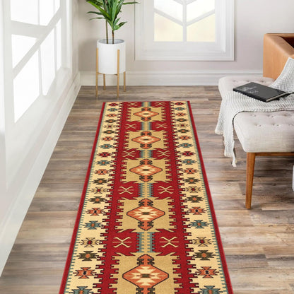 Kapaqua Custom Size Grey Ivory Bordered Rubber Backed Non-Slip Hallway Stair Runner Rug Carpet 31 inch Wide Choose Your Length 31in X 11ft