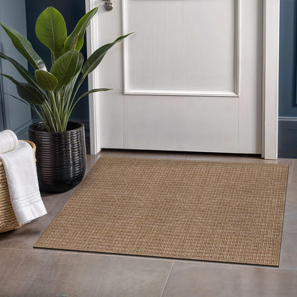 Beverly Rug Easy Jute Bordered Rug 10x14 Washable Large Indoor Outdoor Area Rugs for Living Dining Room Patio Office Stain Resistant Non Shedding Casual Indoor Outside Carpet 10 x 14 Off-White