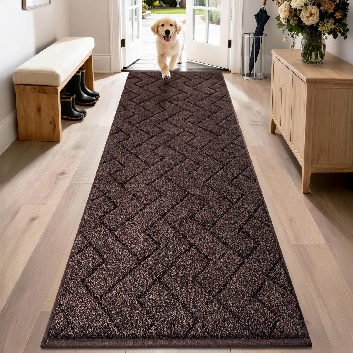 PURRUGS Dirt Trapping Door Mat Indoor Entrance, 32" x 47", Taupe