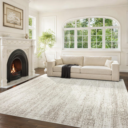 Washable Rugs 8x10 Area Rug for Living Room,Bedroom,Dining Room-Beige Green
