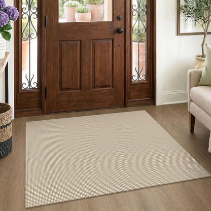 EARTHALL Woven Area Rug 3x5 Ft Washable Rugs for Entryway Braided Non Slip Rubber Backed Throw Rugs Door Mat Indoor Outdoor Entrance Cotton Carpet for Kitchen Foyer Front Door, Orange/Tan/Brown