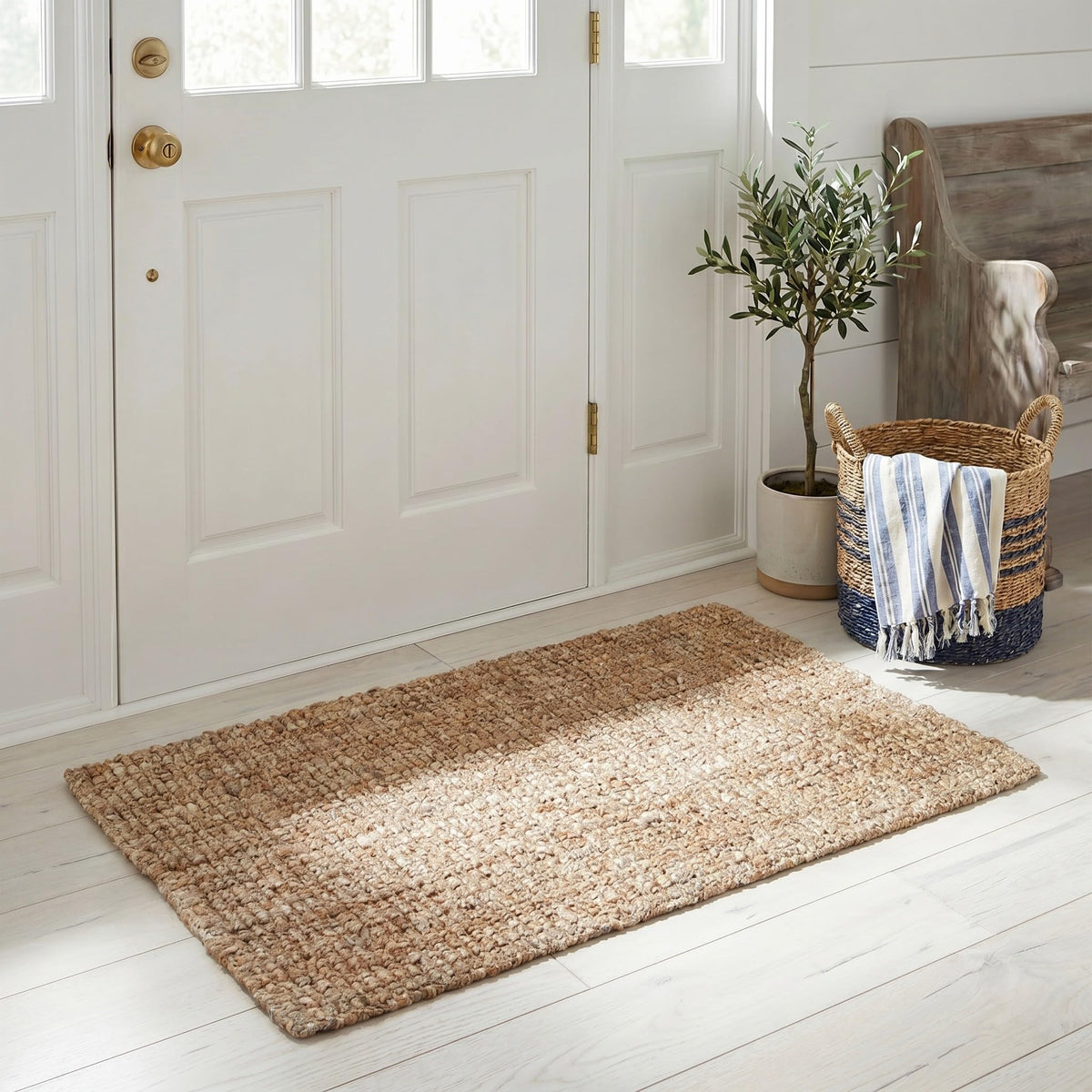 SAFAVIEH Natural Fiber Area Rug 8x10, Jute Knotted Large Natural NF447A