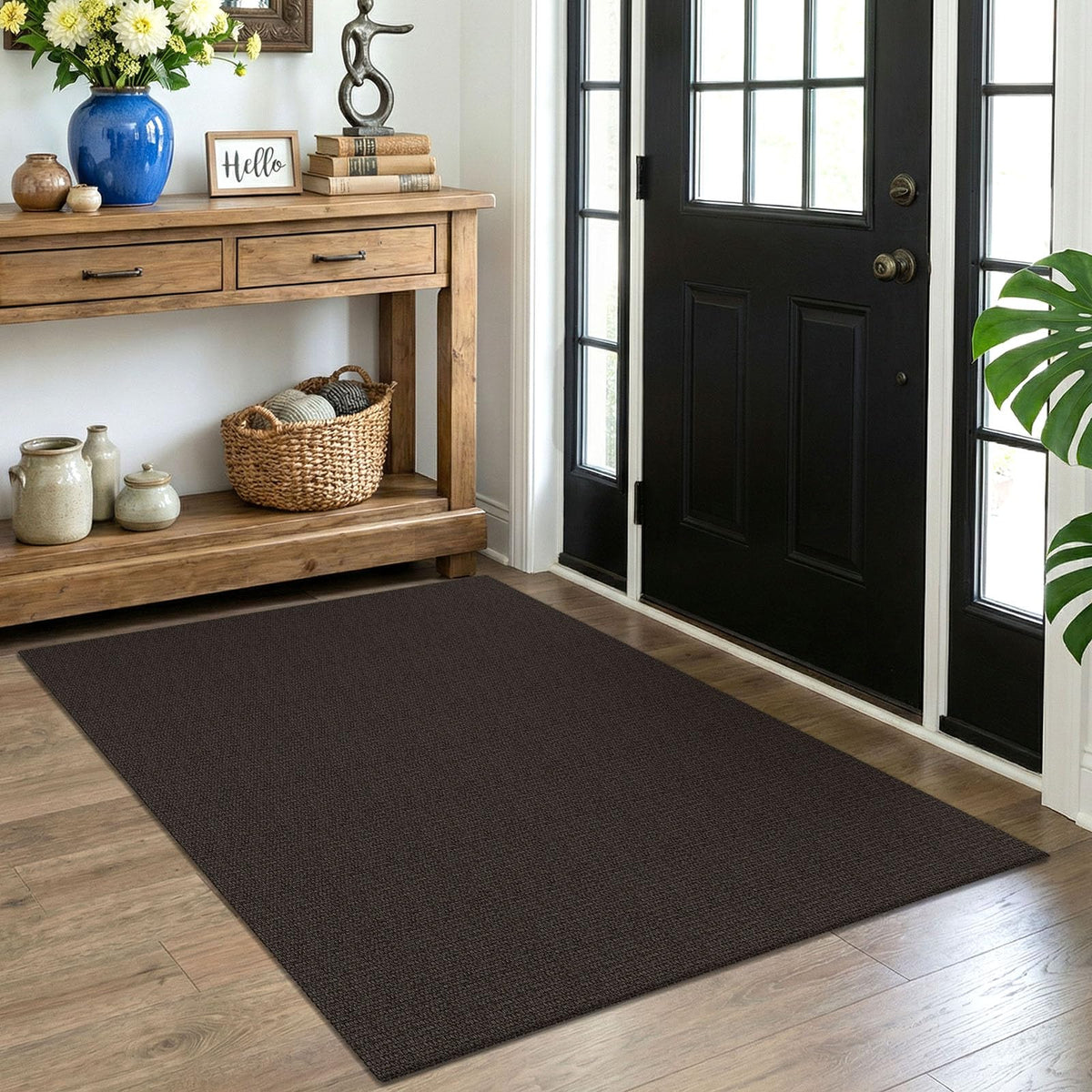 EARTHALL Washable Area Rug, Non Slip Entryway Rug, 4x6 Ft, Sand/Beige