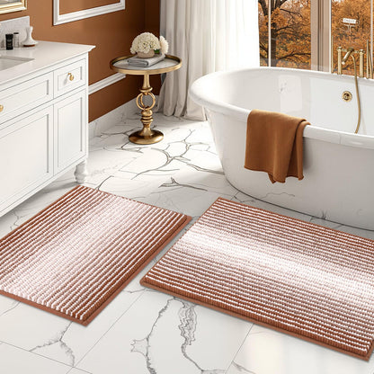 BSICPRO Bathroom Rugs Sets 2 Piece, Modern Bath Mat 20"x47"+20"x32", Blue