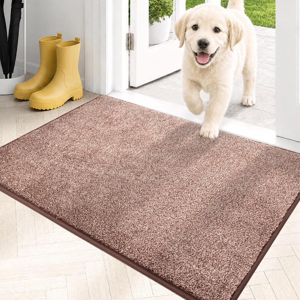 PURRUGS Dirt Trapping Indoor Door Mat, 34" x 59", Charcoal