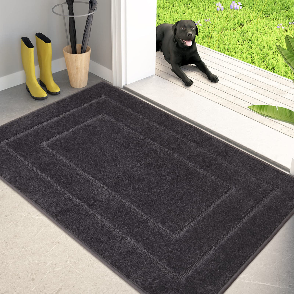 PURRUGS Dirt Trapping Door Mat Indoor Entrance, 20" x 31.5", Beige