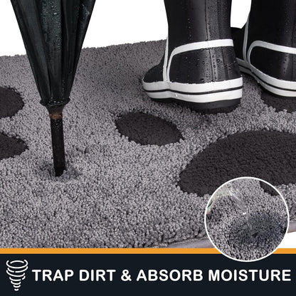 PURRUGS Dirt Trapping Door Mat Indoor Entrance, 32" x 47", Grey