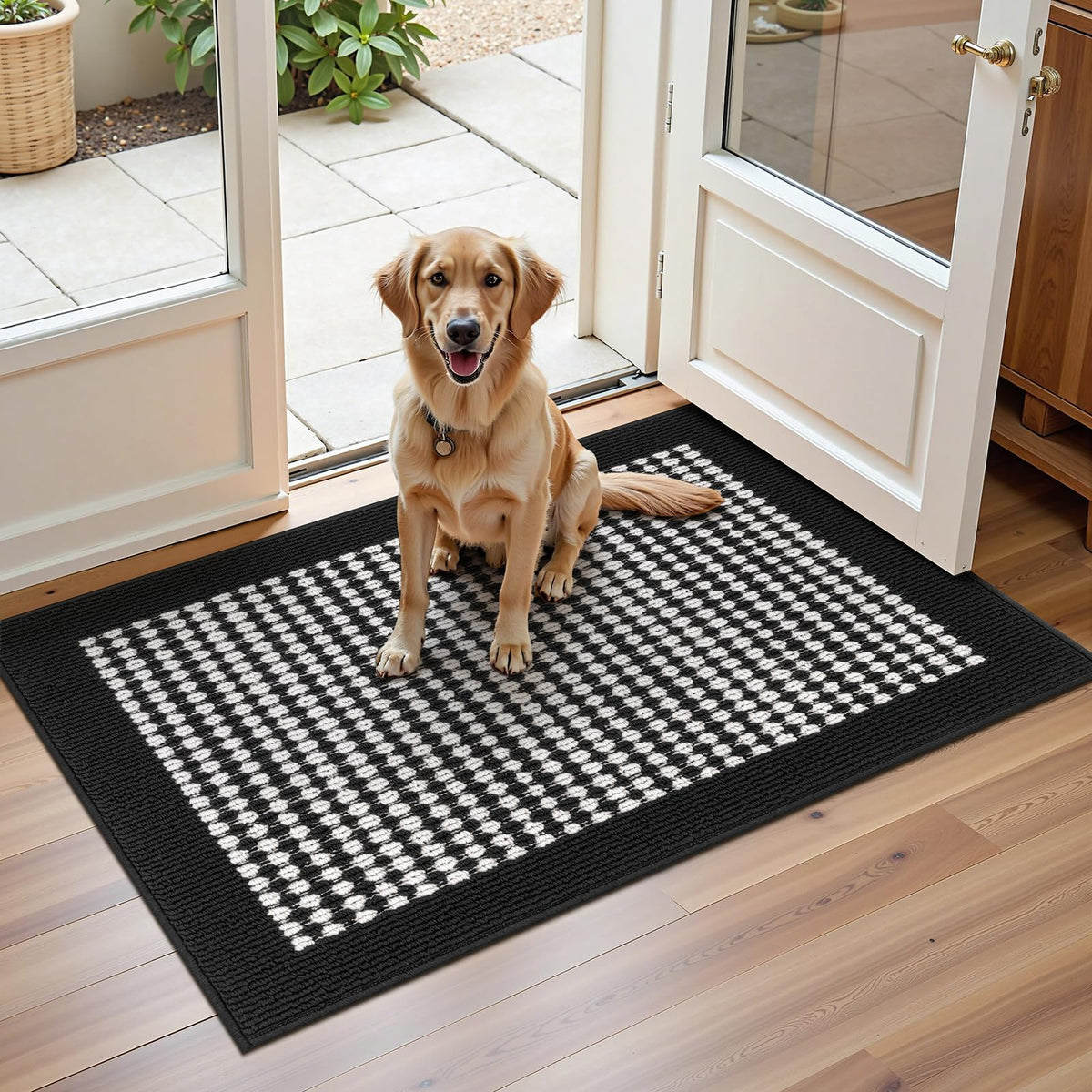 Ileading Laundry Room Runner Rug 2'x6' Non Slip Farmhouse Kitchen Floor Mats with Rubber Backing Machine Washable Beige Indoor Decor Carpet for Doormat Hallway Entryway Petmat Garage Balcony