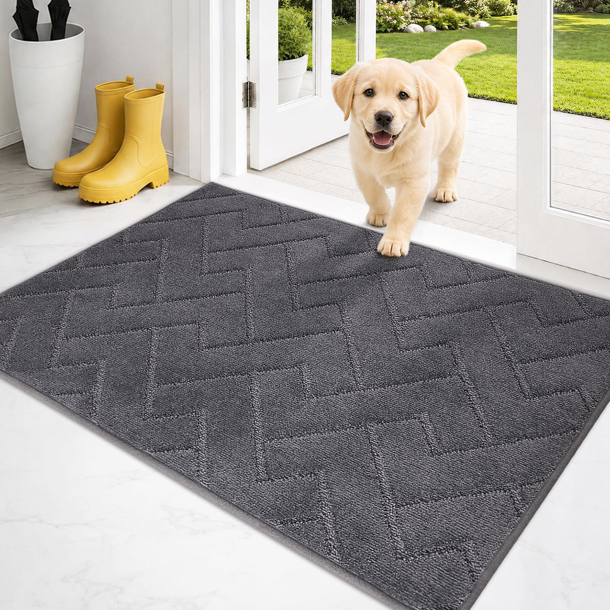 PURRUGS Dirt Trapping Door Mat Indoor Entrance, 32" x 47", Taupe