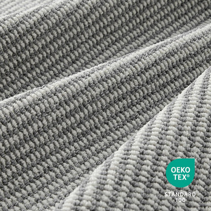 Faux Jute Area Rug 4'x6', Washable & Non-Slip, Grey & White
