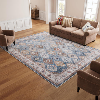 HOOBRO 2 x 3 Area Rugs Washable, Small Rugs for Entryway Kitchen Bathroom Mat Indoor Low Pile Soft Rug, Non-Slip Backing Stain Resistant Carpets, Pet Friendly Machine Washable, Vintage Beige EF01AR01