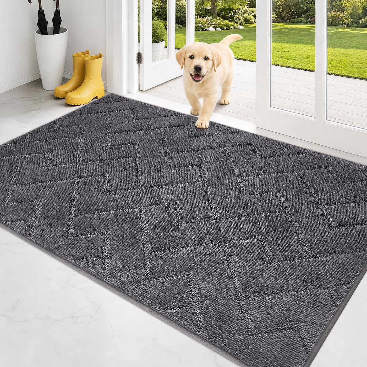 PURRUGS Dirt Trapping Door Mat Indoor Entrance, 32" x 47", Taupe