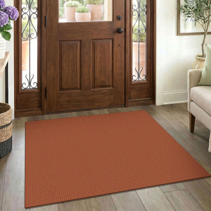 EARTHALL Woven Area Rug 3x5 Ft Washable Rugs for Entryway Braided Non Slip Rubber Backed Throw Rugs Door Mat Indoor Outdoor Entrance Cotton Carpet for Kitchen Foyer Front Door, Orange/Tan/Brown