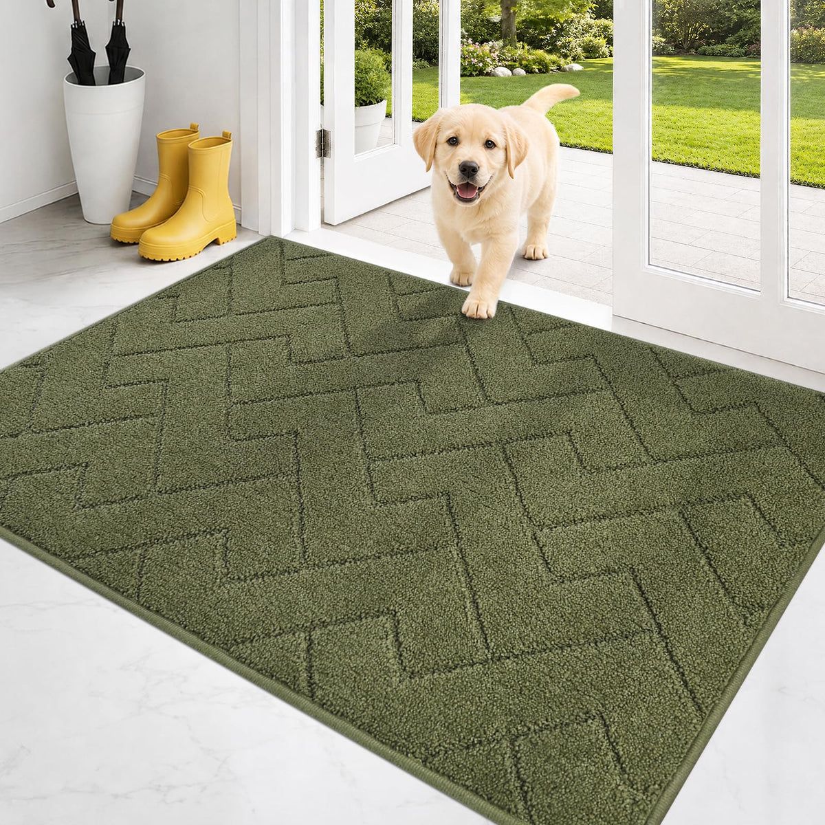 PURRUGS Dirt Trapping Door Mat Indoor Entrance, 32" x 47", Taupe
