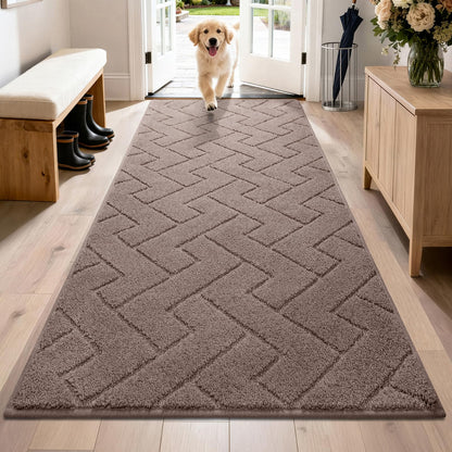 PURRUGS Dirt Trapping Door Mat Indoor Entrance, 32" x 47", Taupe