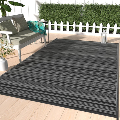 GENIMO Outdoor Rug, Waterproof Plastic Rugs for Patio, 5'x8' Cloud Grey