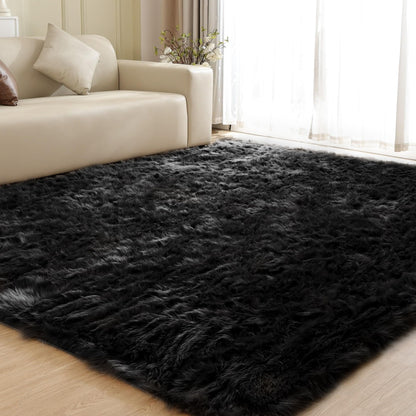 ORINOVA White Faux Sheepskin Shag Fur Runner Rugs for Living Room Bedroom Fluffy Washable Furry Area Rug 2x6 Nursery Rug Teen Room Décor