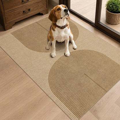 Easy Jute Rug for Pet Homes: 4x6 Outdoor Rug - Geometric Arch Pattern