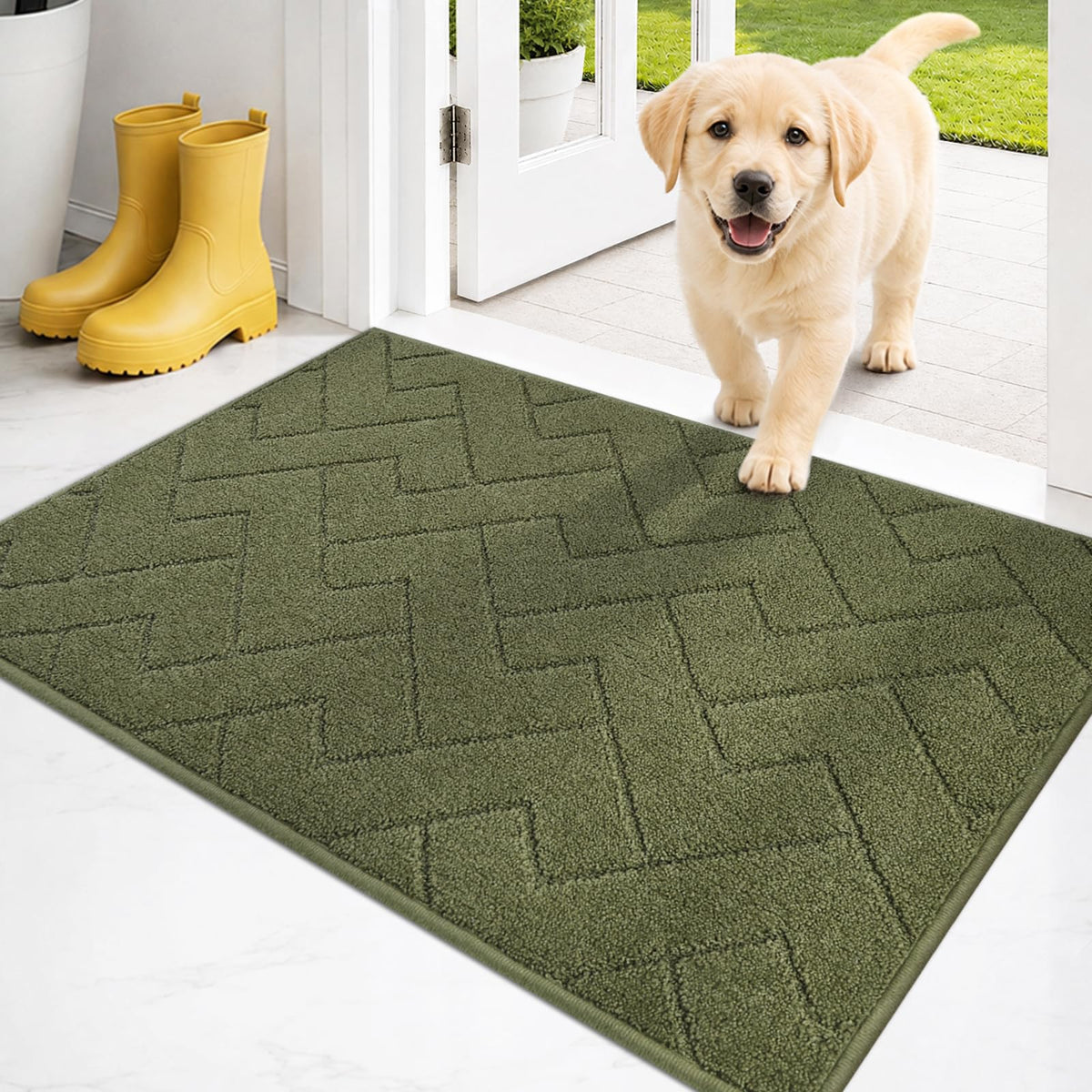 PURRUGS Dirt Trapping Door Mat Indoor Entrance, 32" x 47", Taupe