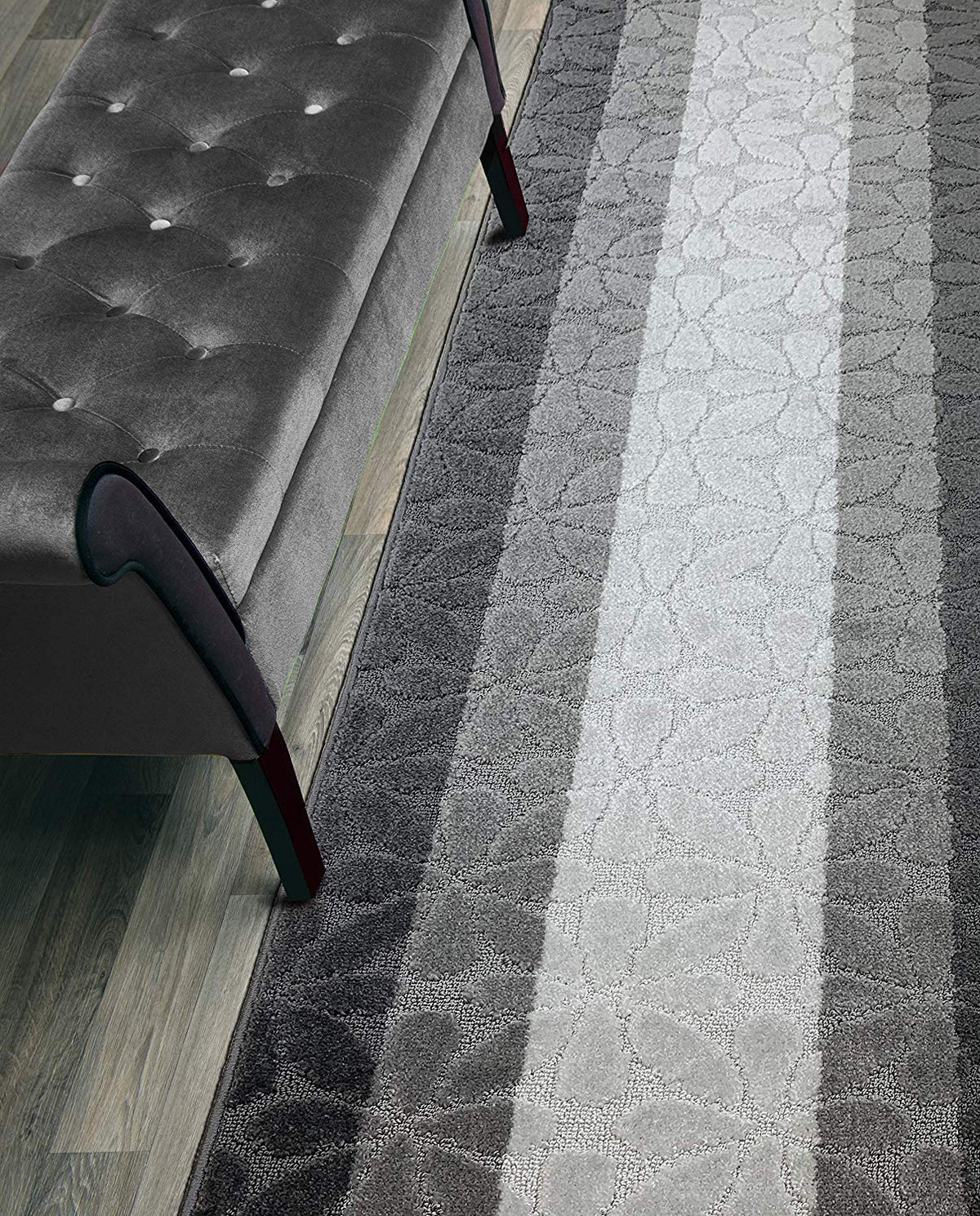 Runner Rug 6 ft, Non-Slip Washable Rug, Grey Textured Carpet for Kitchen Hallway Laundry Entryway, Rubber Backing, Indoor, Rolled in Box (26" x 6'), Custom Size Floor Runner