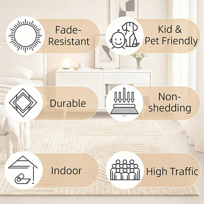 Brown Solid Area Rug 9x12 Large Washable Soft Rugs for Living Room