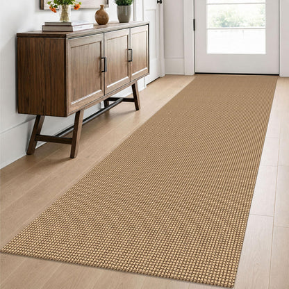 EARTHALL Woven Area Rug 3x5 Ft Washable Rugs for Entryway Braided Non Slip Rubber Backed Throw Rugs Door Mat Indoor Outdoor Entrance Cotton Carpet for Kitchen Foyer Front Door, Orange/Tan/Brown
