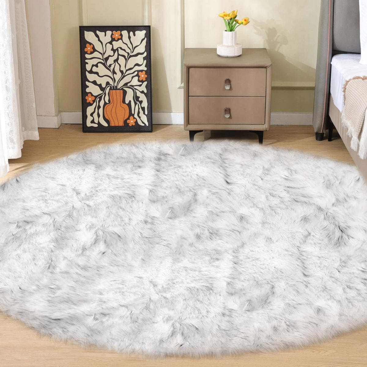 ORINOVA White Faux Sheepskin Shag Fur Runner Rugs for Living Room Bedroom Fluffy Washable Furry Area Rug 2x6 Nursery Rug Teen Room Décor