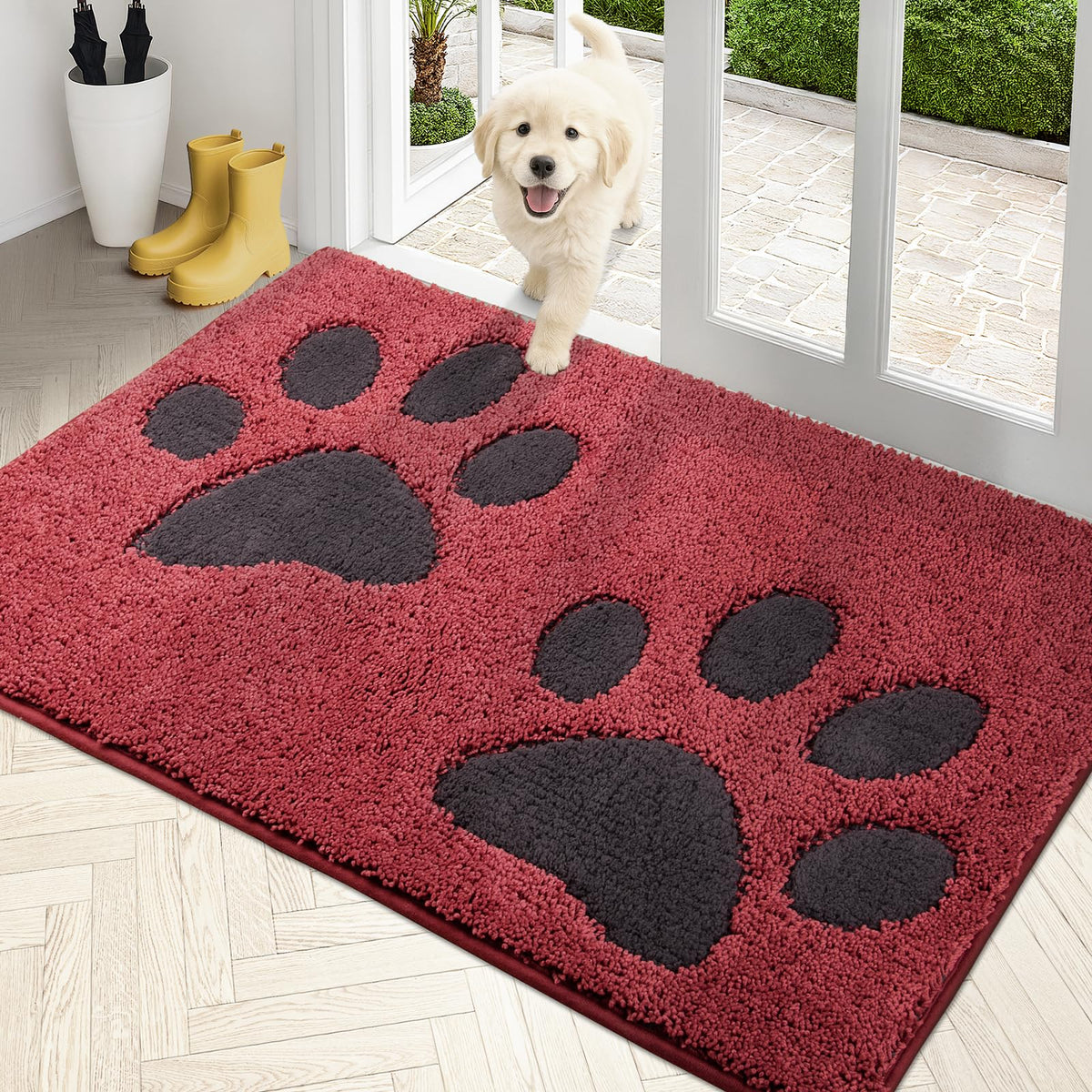 PURRUGS Dirt Trapping Door Mat Indoor Entrance, 32" x 47", Grey