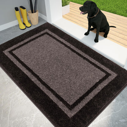PURRUGS Dirt Trapping Indoor Door Mat, 32" x 48", Beige & Grayish Brown