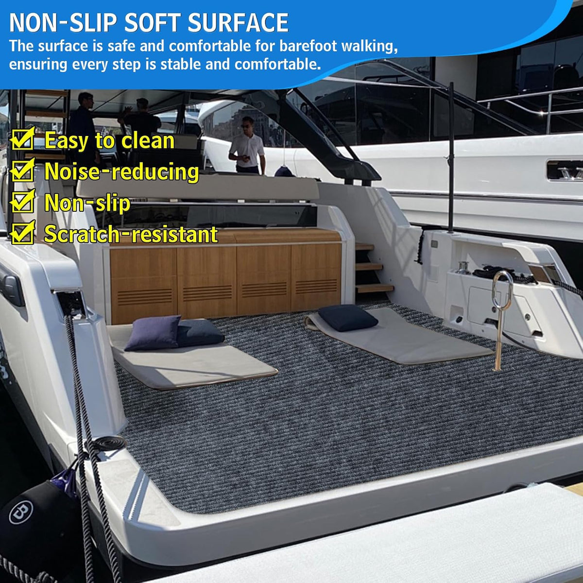 Self-Adhesive 2.9 ft x 7.8 ft Marine Carpet, Waterproof Boat Carpet, Suitable for Outdoor, Passageway, Indoor