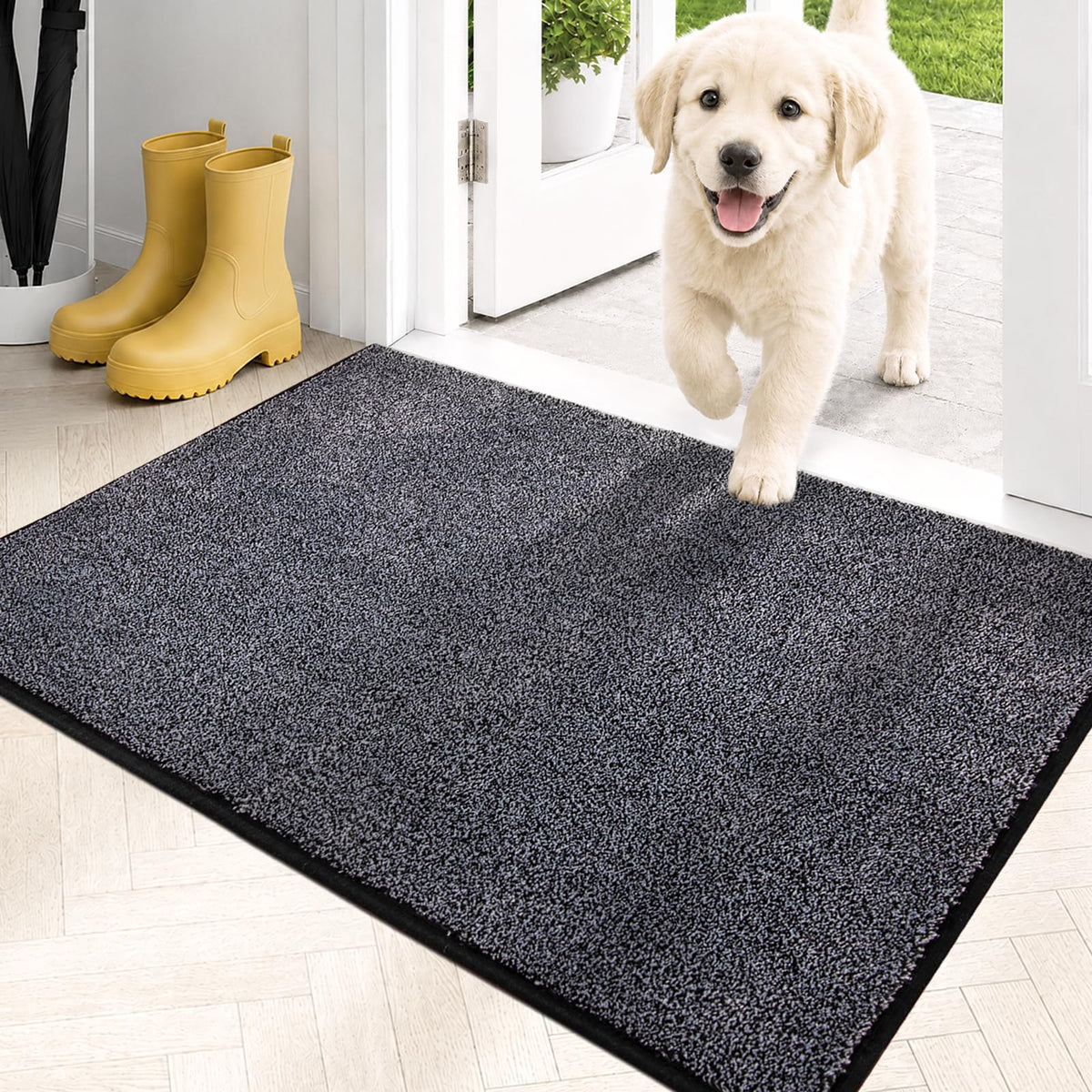 PURRUGS Dirt Trapping Indoor Door Mat, 31.5" x 47", Charcoal