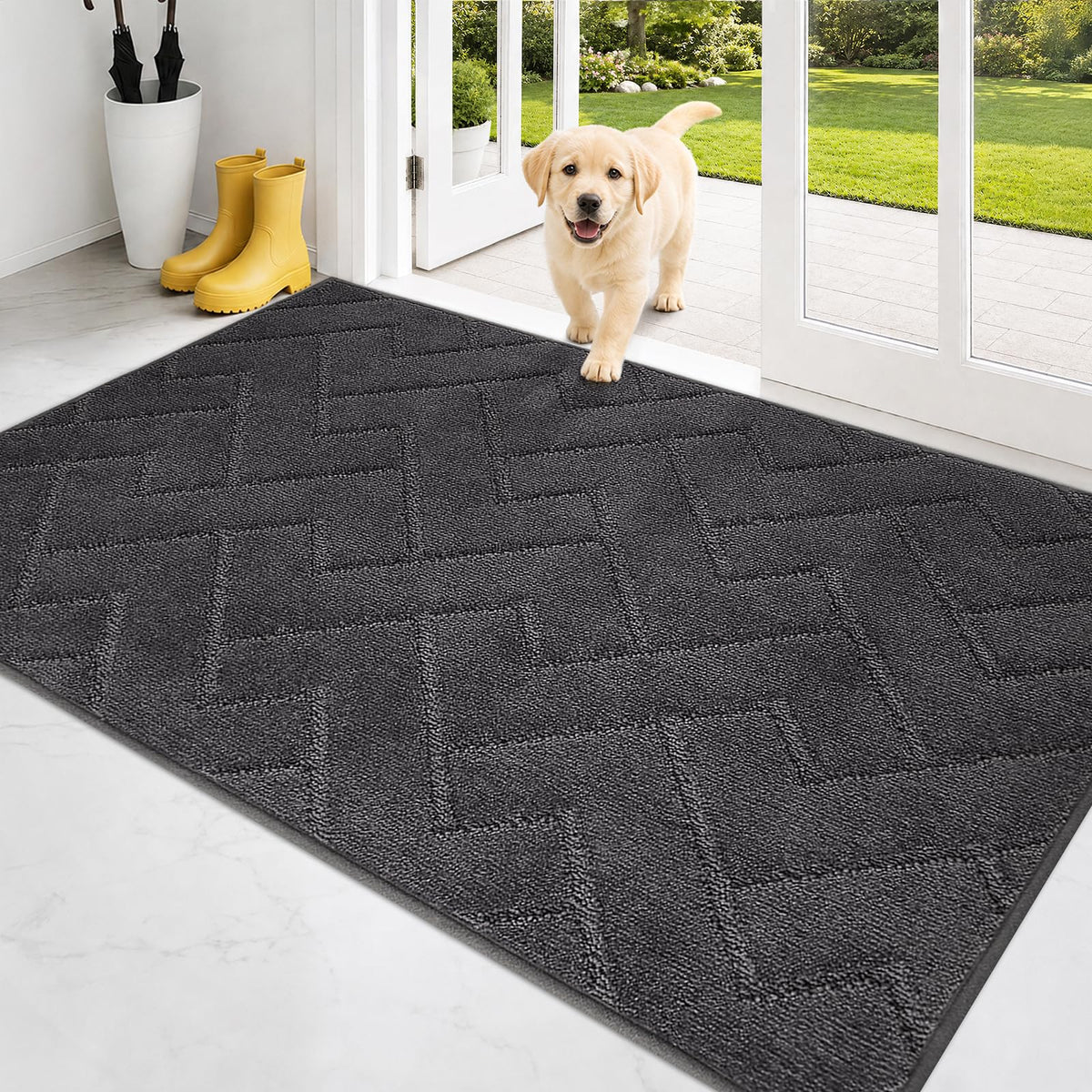 PURRUGS Dirt Trapping Door Mat Indoor Entrance, 32" x 47", Taupe