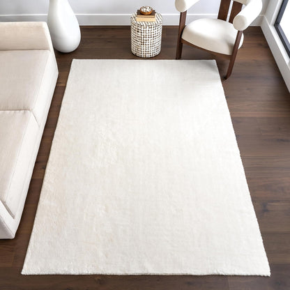 nuLOOM Loni Off White Solid Washable Area Rug, 8' x 10'