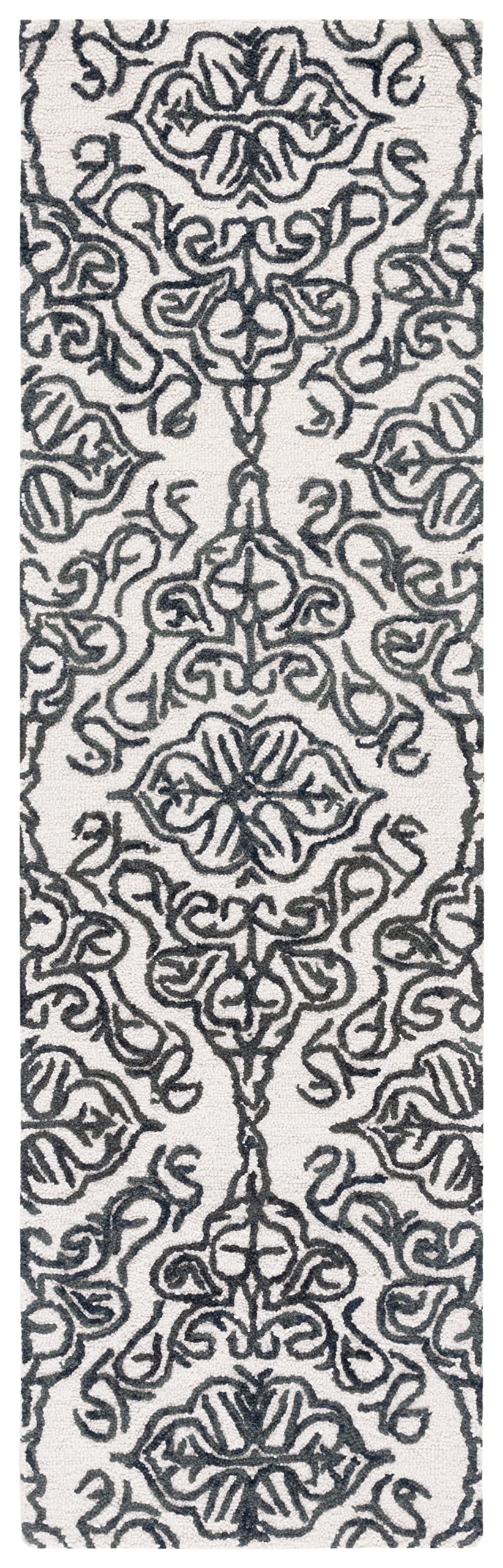 SAFAVIEH Blossom Collection Area Rug - 9' x 12', Beige & Ivory, Handmade Wool, Ideal for High Traffic Areas in Living Room, Bedroom (BLM112B)