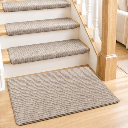Domnesto Rounded Bullnose Carpet Stair Treads - 15 Pack, 36"