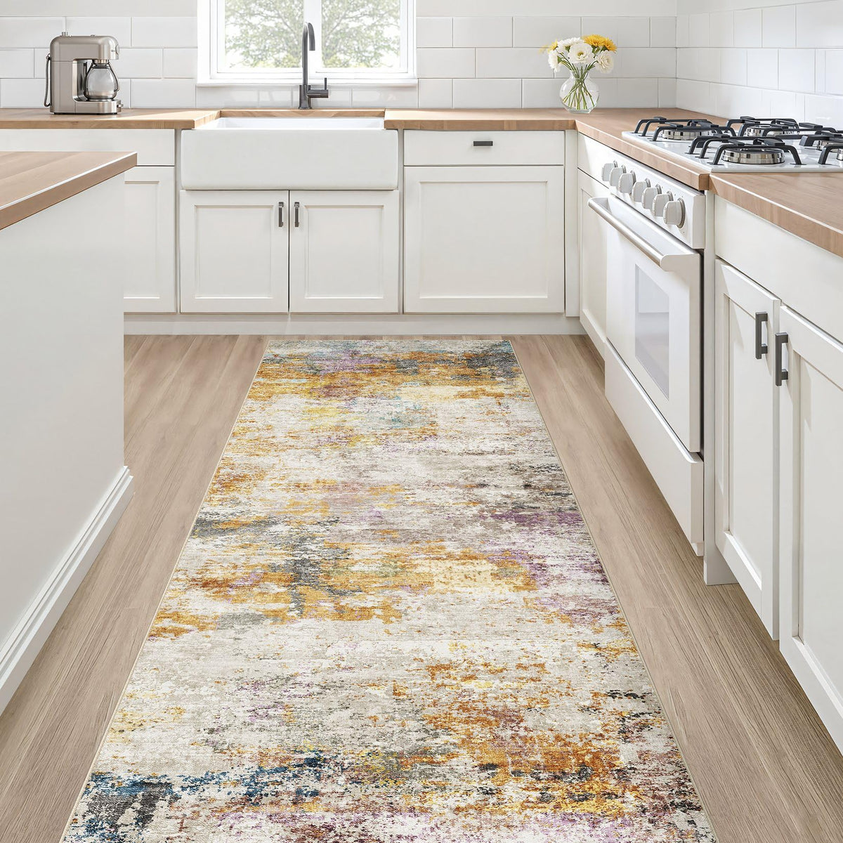 LOONGRUG 10x14 Area Rugs Washable Large Neutral Modern Living Room Rug