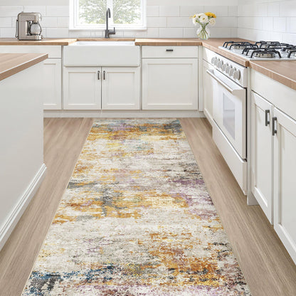 LOONGRUG 10x14 Area Rugs Washable Large Neutral Modern Living Room Rug