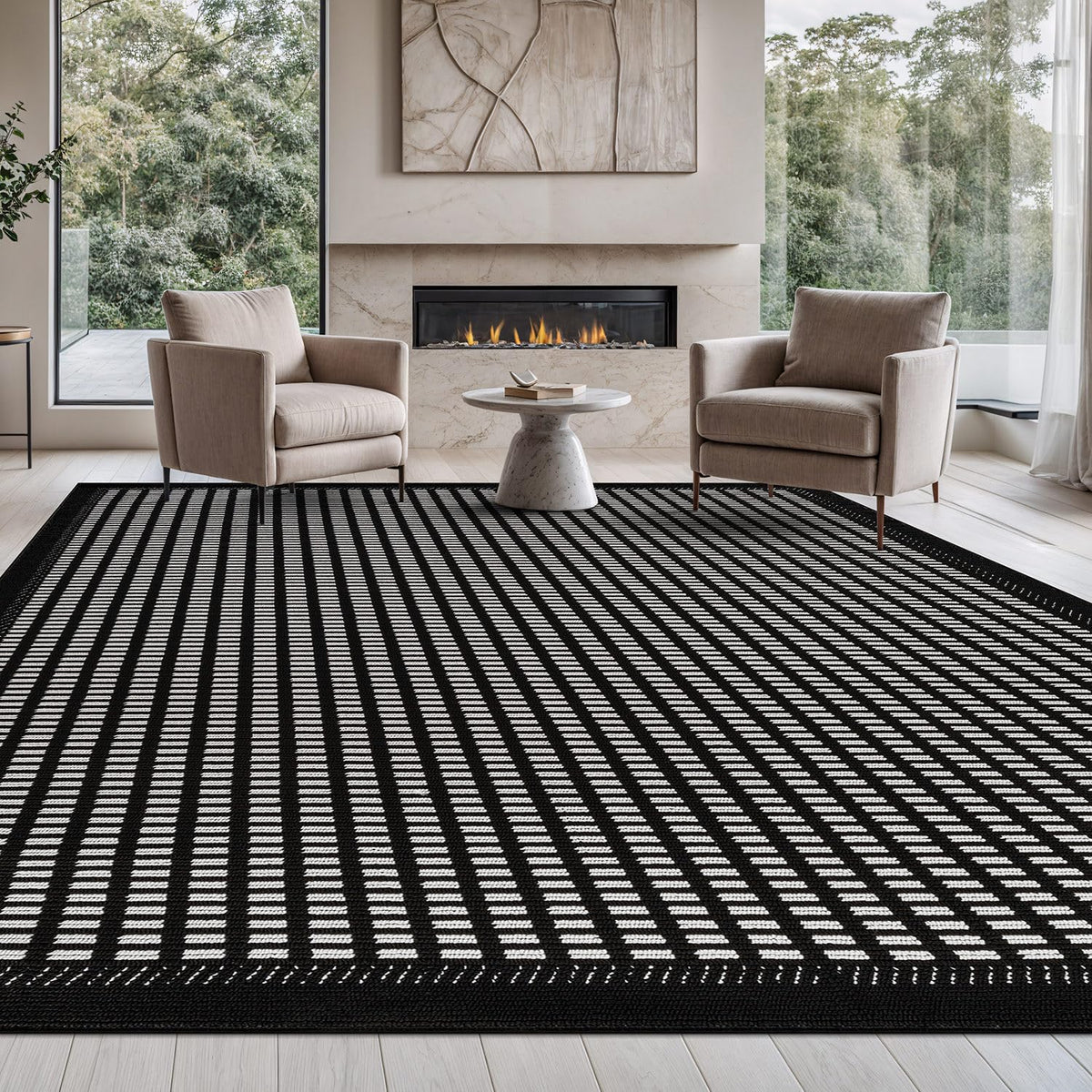 Beverly Rug Micro Loop Large Area Rug White 10x14 Modern Luxury Trellis Geometric Durable Indoor Area Rugs for Living Dining Room Office Stain Resistant Non Shedding Casual Indoor Carpet White 10x14
