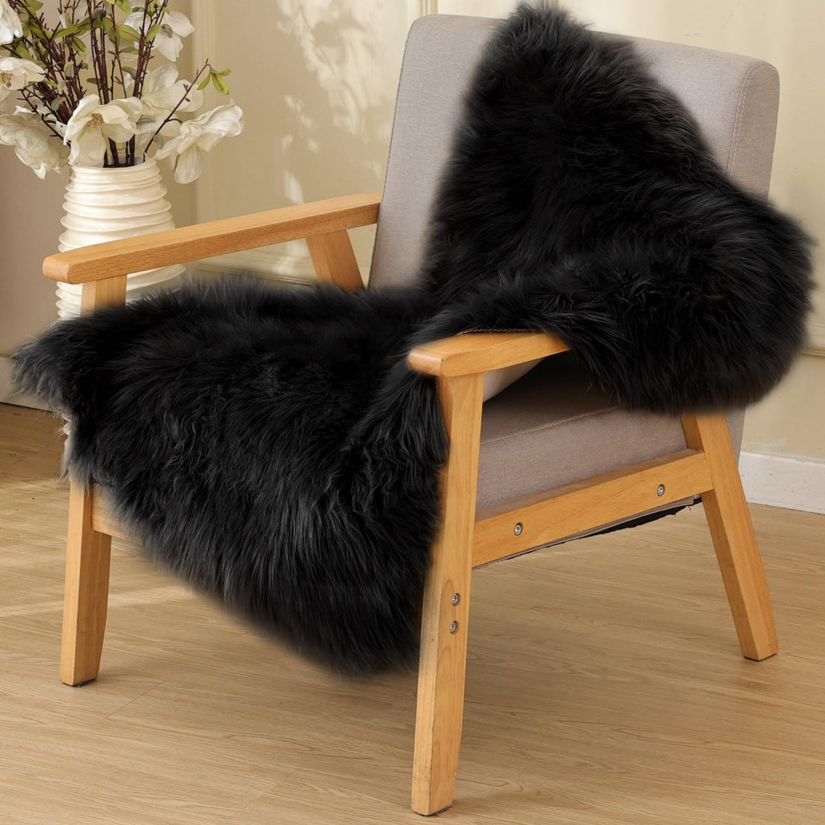 ORINOVA White Faux Sheepskin Shag Fur Runner Rugs for Living Room Bedroom Fluffy Washable Furry Area Rug 2x6 Nursery Rug Teen Room Décor