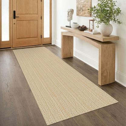 IOHOUZE Small Area Rug 2x3 Washable Woven Rugs for Entryway Non Slip Rubber Backed Front Door Rugs Indoor Doormat Throw Rug Floor Carpet for Entrance Kitchen, Cream/Beige