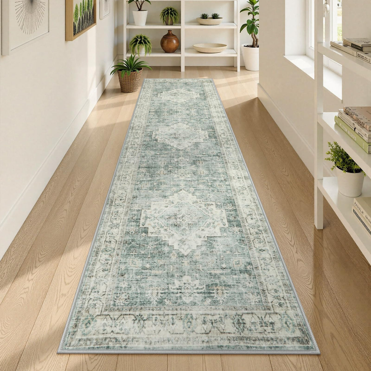 LIVEBOX Washable Area Rug 5x7 Rugs for Living Room Bedroom, Non-Slip Boho Neutral Carpet for Dining Room Office, Low-Pile Farmhouse Soft Carpets for Kids Nursery Room Playroom, Tan