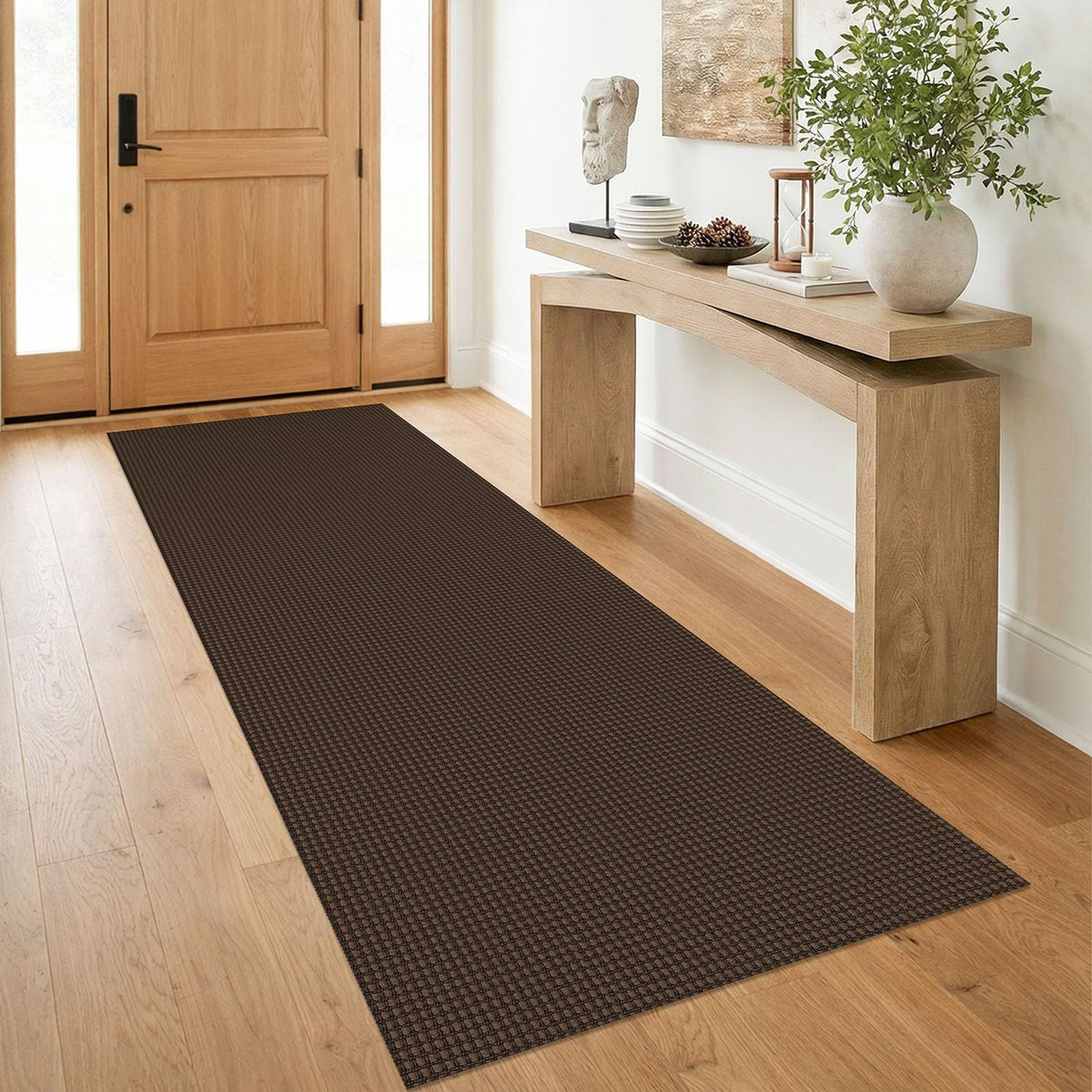 IOHOUZE Washable Area Rug 3x5 Non Slip Rubber Backed Woven Rugs for Entryway Rugs Indoor Outdoor Doormat Throw Rug Floor Carpet for Entrance Kitchen Front Door, Olive Green/Earthy Green