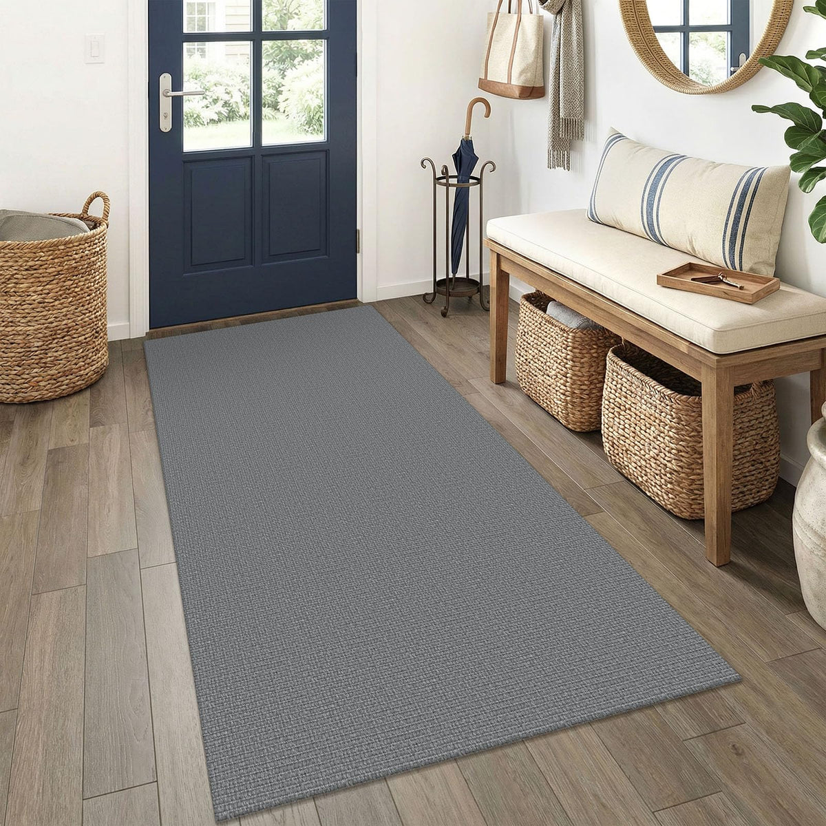 EARTHALL Washable Area Rug, Non Slip Entryway Rug, 4x6 Ft, Sand/Beige