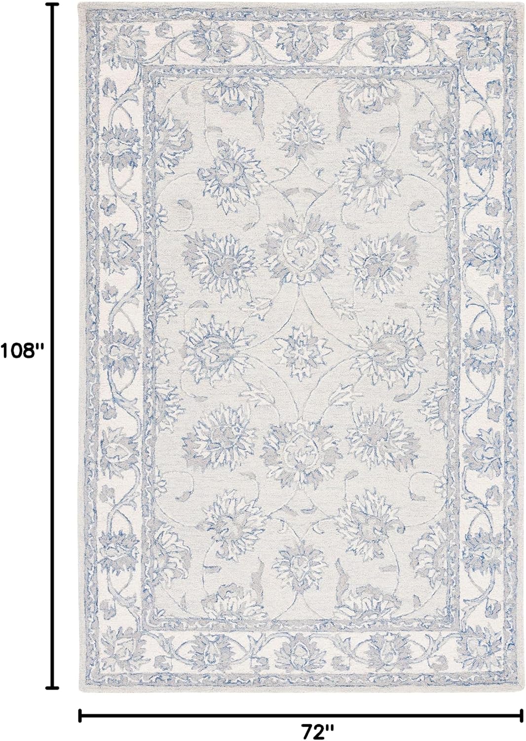 SAFAVIEH Micro-Loop Collection Area Rug - 6' x 9', Light Blue & Ivory, Handmade Wool, Ideal for High Traffic Areas in Living Room, Bedroom (MLP536L)